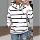 thumbnail image 2 of Blusa de manga larga con cuello alto y estampado de rayas para mujer Fridja  fksj4105, 2 of 5