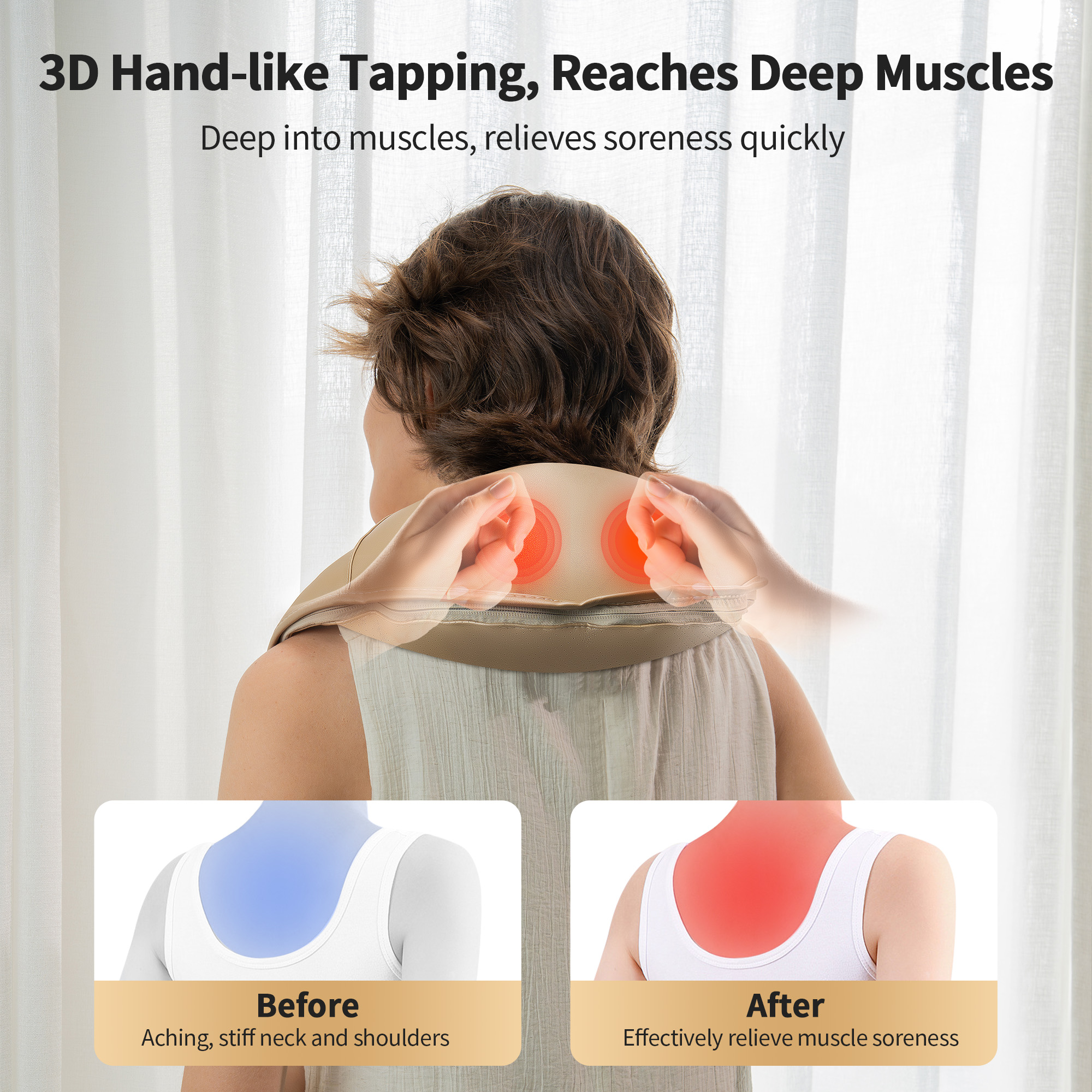 Breo N1 pro Neck Shoulder Massager Deep Muscle 59 Modes 5 Massage Levels for Relax, Gift