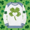 thumbnail image 6 of JTZGDY St Patricks Day Shirt Women Fashion Denim Patchwork Long Sleeve Green Shamrock Heart Printed Pullover Tops Lightweight Crewneck Holiday Graphic Splicing Sweatshirts, 6 of 6