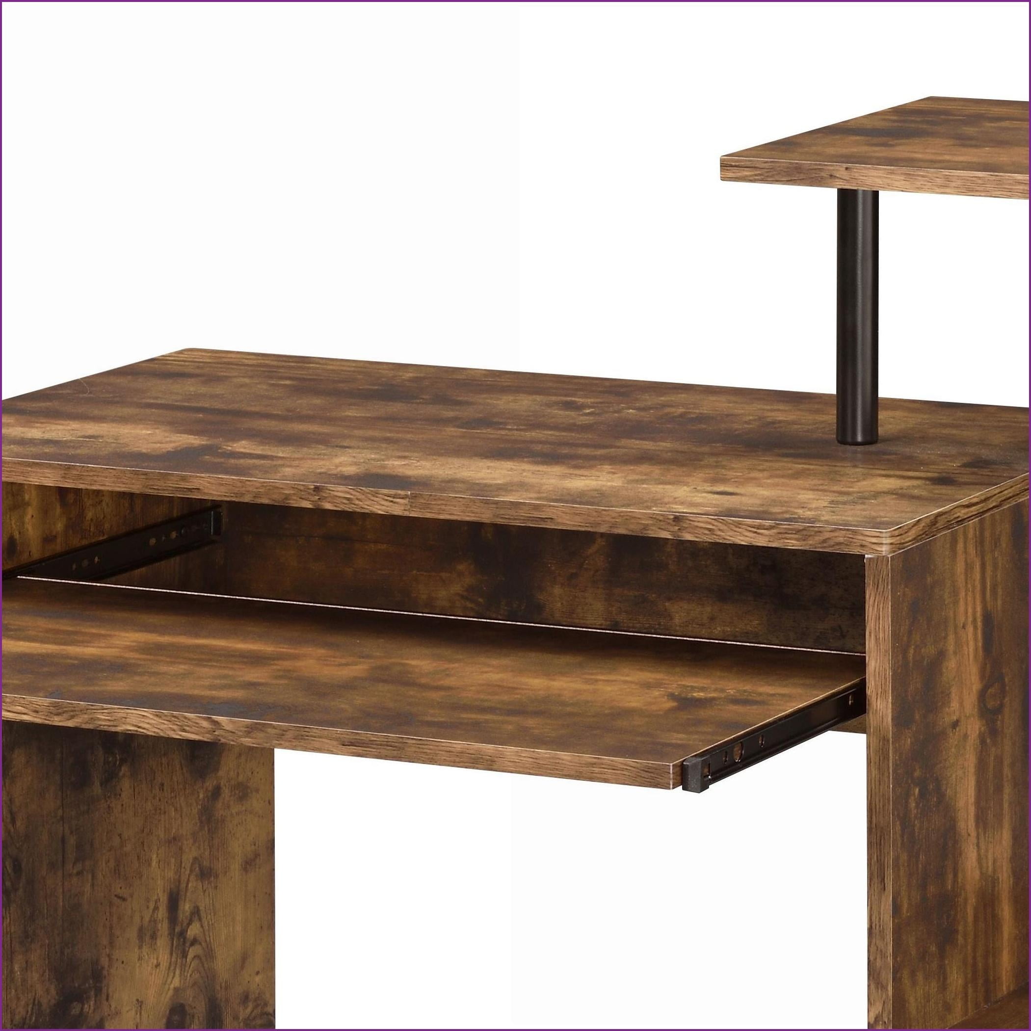 Desks for Home Office, Weathered Oak & Black Computer Desk with Keyboard Tray, Shelf & Storage | Metal | Synthetic Wood