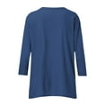 thumbnail image 6 of Aobny Tee Shirts Womens Tunic Blue Long Shirt Blouses & Tops Pullover V-Neck 3/4 Sleeve Casual Tops,XXL, 6 of 7
