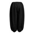 thumbnail image 7 of Women's Baggy Harem Pants, Lightweight Balloon Pants with Drawstring Waist and Elastic Cuffs, Casual Loose Beach Trousers for Summer Vacation, Resort Wear, and Boho Style Outfits-Black, 7 of 7