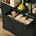 thumbnail image 6 of Homfa 68''H Pantry Cabinet with Wine Rack, 5 Doors Kitchen Storage Hutch with Adjustable Shelves for Dining Room, Black, 6 of 8