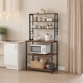 thumbnail image 2 of VASAGLE Coffee Bar, Baker’s Rack for Kitchen with Storage, 6-Tier Kitchen Shelves with 6 Hooks,Industrial, 15.7 x 31.5 x 65.7 '', Rustic Brown and Black, 2 of 6