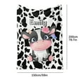thumbnail image 3 of Blanket,YESCUSTOM Custom Cute Cow Throw Blanket Cow Skin Blanket For Boys Girls Baby Toddler Personalized Name Blanket School Nap Blanket Text Blanket For Kids, 3 of 6