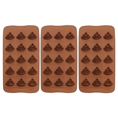 

3pcs 15 Even Funny Poop Candy Molds Silicone Baking Molds Stool Ice Cube Candy Dessert Mould