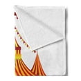 thumbnail image 2 of Circus Soft Flannel Fleece Throw Blanket, Illustration of Old Striped Tent in Retro Style Old Fashion Joy Theater Art, Cozy Plush for Indoor and Outdoor Use, 60" x 80", Red Yellow White, by Ambesonne, 2 of 5