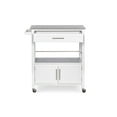 thumbnail image 6 of Linon Judith 2-Tier Mobile Kitchen Serving Cart with Gray & White Speckled Granite Top, 33.5" Length, White, 6 of 15