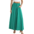 thumbnail image 1 of Pantalones Casuales para Mujer, con Cintura Elástica y Pierna , con Bolsillos. Verde L, 1 of 9