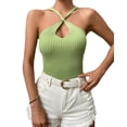 thumbnail image 1 of Women's Halter Wrap Criss Cross Crop Top, 1 of 8