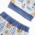 thumbnail image 4 of CAUYDY Baby Boys' Clothing Sets Newborn Boy Gifts Preemie Layette Set Romper Warm Hat Pants 3-Pieces Infant Pajamas Outfit 0-3M 6-9M 12-18M (Sizes 3-6 Months,Blue), 4 of 7