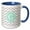 Blue/White, variant on 3drose, Letter G Grey and White Chevron with Mint Monogram Personal Initial G, 15oz Mug