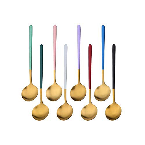 19.4 CM/7.6 Inch NUOMI 4 Pieces Coffee Stir Spoons Music Note Shaped Stainless Steel Cocktail/Beverage Spoons Long Handle Tea Spoons Creative Flatware for Home Party Silvery Bar 