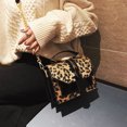 thumbnail image 1 of Bolsos de hombro de piel sintética de leopardo para mujer, bolsos de cadena tipo bandolera en negro sólido y Borgoña para mujer, bolsos de bandolera a la moda para chica Adepaton 2031277-3, 1 of 5