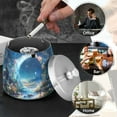 thumbnail image 4 of Yayeee Ashtray with Lid for Cigarette Smokeless Stainless Steel Home Ash Holder, Floral Moon, 4 of 7