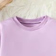 thumbnail image 5 of Ccpelsie Toddler Boy Long Sleeve Crewneck Pullover Sweatshirt Sweater Outfits Solid Color Casual Clothes(Purple,7-8 Years), 5 of 7