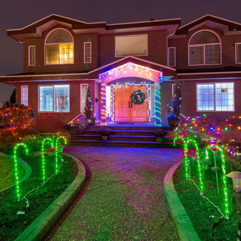 Holiday Time Light Up Green Candy Cane Pathway Markers 21 26 Inch 6 Pack Com Holiday Time Light Up Green Candy Cane, Holiday Time Pathway Lights