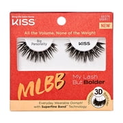 Kiss My Lash but Bolder 3D Volume False Eyelashes, Strip Lashes, Big Personality, Black, 1 Pair