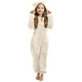 thumbnail image 3 of Girls Fleece Zip Up Hooded Jumpsuit Winter Costume Clothes 5-14 Years, 3 of 7