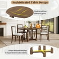 thumbnail image 6 of 5-Piece Extendable Dining Table Set for 4, Round Dining Table and 4 Upholstered Chairs, Farmhouse Kitchen Table Set with Removable Leaf for Dining Room and Kitchen, Brown, 6 of 9