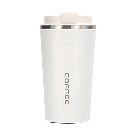 

Plertrvy New 304 Stainless Steel Coffee Cup Double-Layer Vacuum Portable Thermos Cup Simple and Stylish Business Office Gift Cup White B