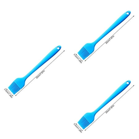 

3pcs Silicone Basting Brush Pancake BBQ Oil Brush Heat Resistant Pastry Butter Cooking Baking Tool Blue