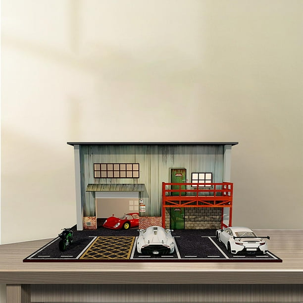 1:64 Scale Car Garage Diorama Layout,City DIY Model Desktop