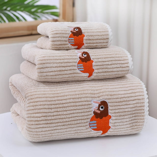 Conjunto de Terciopelo de Coral Bufanda de la Madre Absorbente de Agua Suave de la Serie de Dinosaurios Pequeños