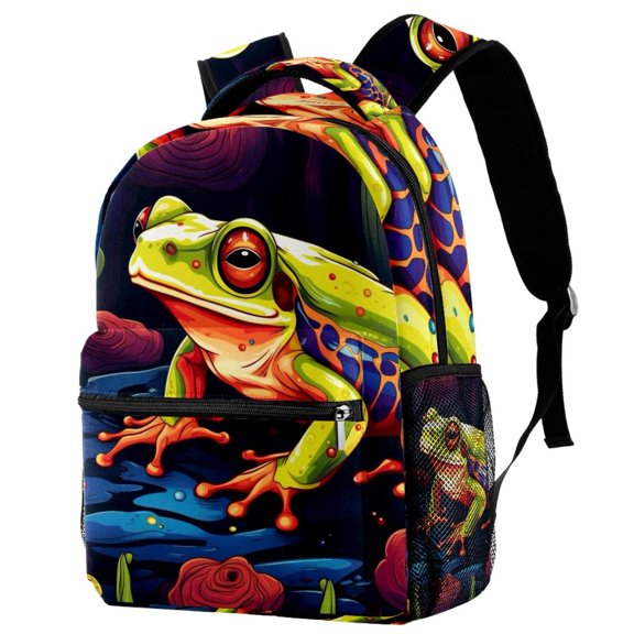 Lightweight Backpack Frog School Bag Travel Laptop Daypack for Men Women Casual Rucksack