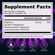 Optimum Magnesium™ - Magnesium Lysinate Glycinate Chelate Supplement, Di-Magnesium Malate Supplement by Pure TheraPro Rx - 120 Vegan Capsules