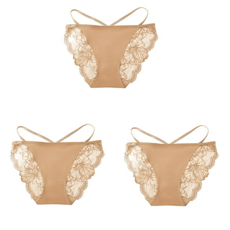 Srogem Women G String Thongs Cheeky Breathable Underwear Sexy No Show Panties High Waist String Bikini Ribbed Lace Panty
