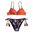 thumbnail image 1 of Traje de baño dividido de bikini sin espalda estampado con aro cómodo para mujer con almohadilla en el pecho OAVQHLG3B Store lin121212, 1 of 3