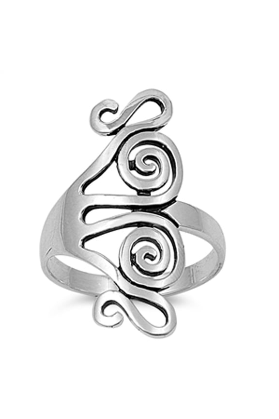 Oxidized Spiral Infinity Friendship Ring .925 Sterling Silver Band Jewelry Female Male Unisex Size 6