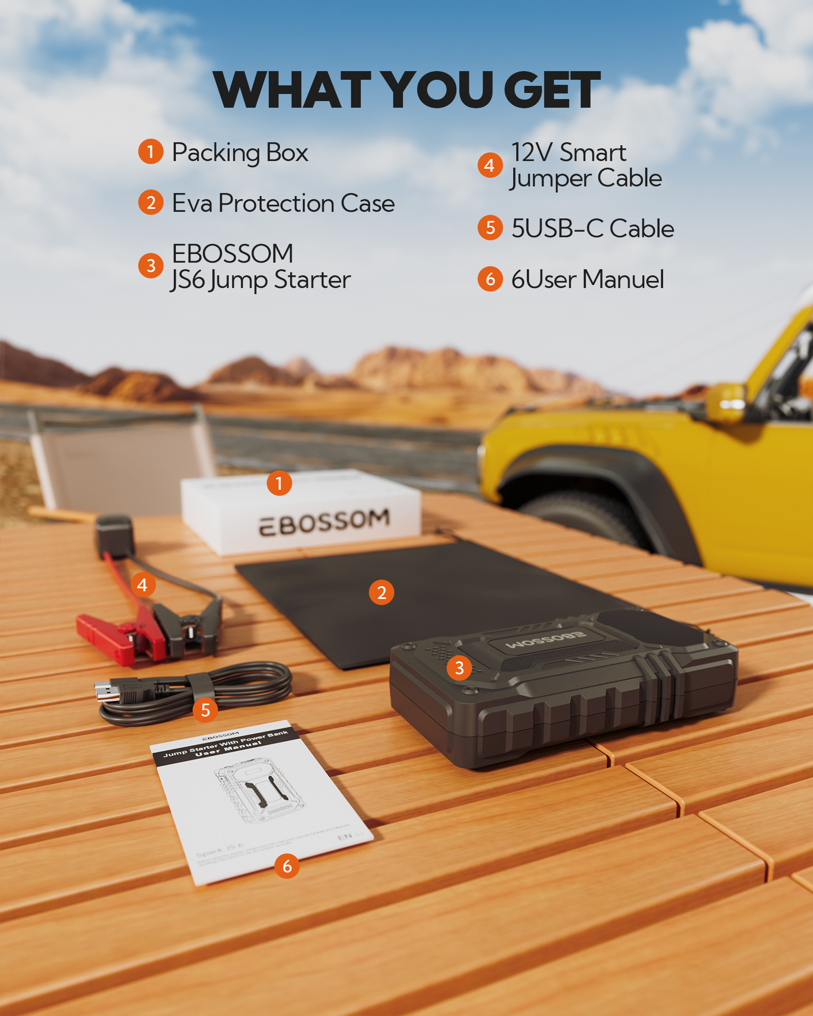 Car Battery Jump Starter,12000mAh Battery Jump Box,44.4Wh Vehicle Jump Booster with Smart Jumper Cables,LED Light Emergency Car Kits for Vehicles