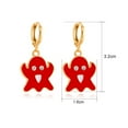 thumbnail image 5 of comerut 1 Pair Ghost Pendant Halloween Earrings Candy Color Alloy Rhinestone Women Enamel Earrings Party Jewelry, 5 of 7