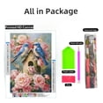 thumbnail image 2 of Bird Nests among Flowers 5D Diamond Art DIY Paint with Full Drill Round Diamond Gems Painting by Number Kits for Adults Art Craft Home Wall Decor 11.8x15.8in, 2 of 8