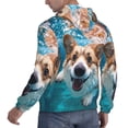 thumbnail image 6 of Wukai Sea Swimming Corgi Print Men Hoodies Fleece Sweatshirts Long Sleeve Sweaters Pullover Fall Outfits Winter Clothes-Large, 6 of 7