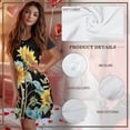 thumbnail image 7 of SEANATIVE Short Sleeve Nightgowns for Women Button Up Lounge Dress Sleepwear Cozy Nightdress Round Neck Housecoat Home Dress Loose Fit Loungewear, L, Sunflower Butterfly Black, 7 of 7