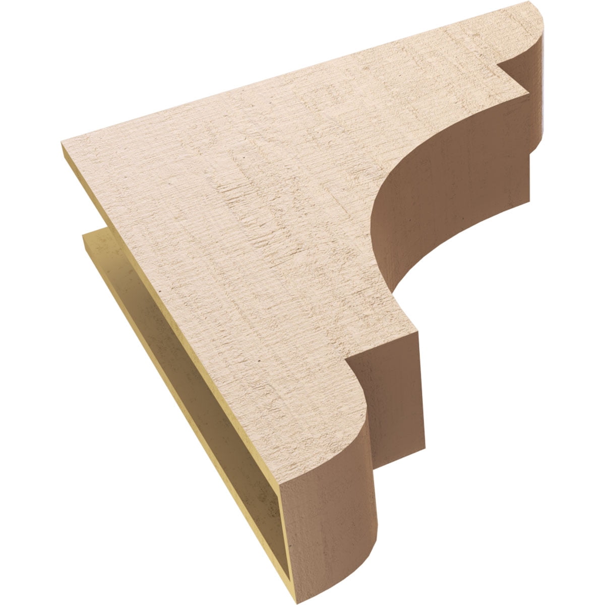 7"W x 28"D x 28"H Thin New Brighton Rough Cedar Woodgrain TimberThane Corbel, Primed Tan