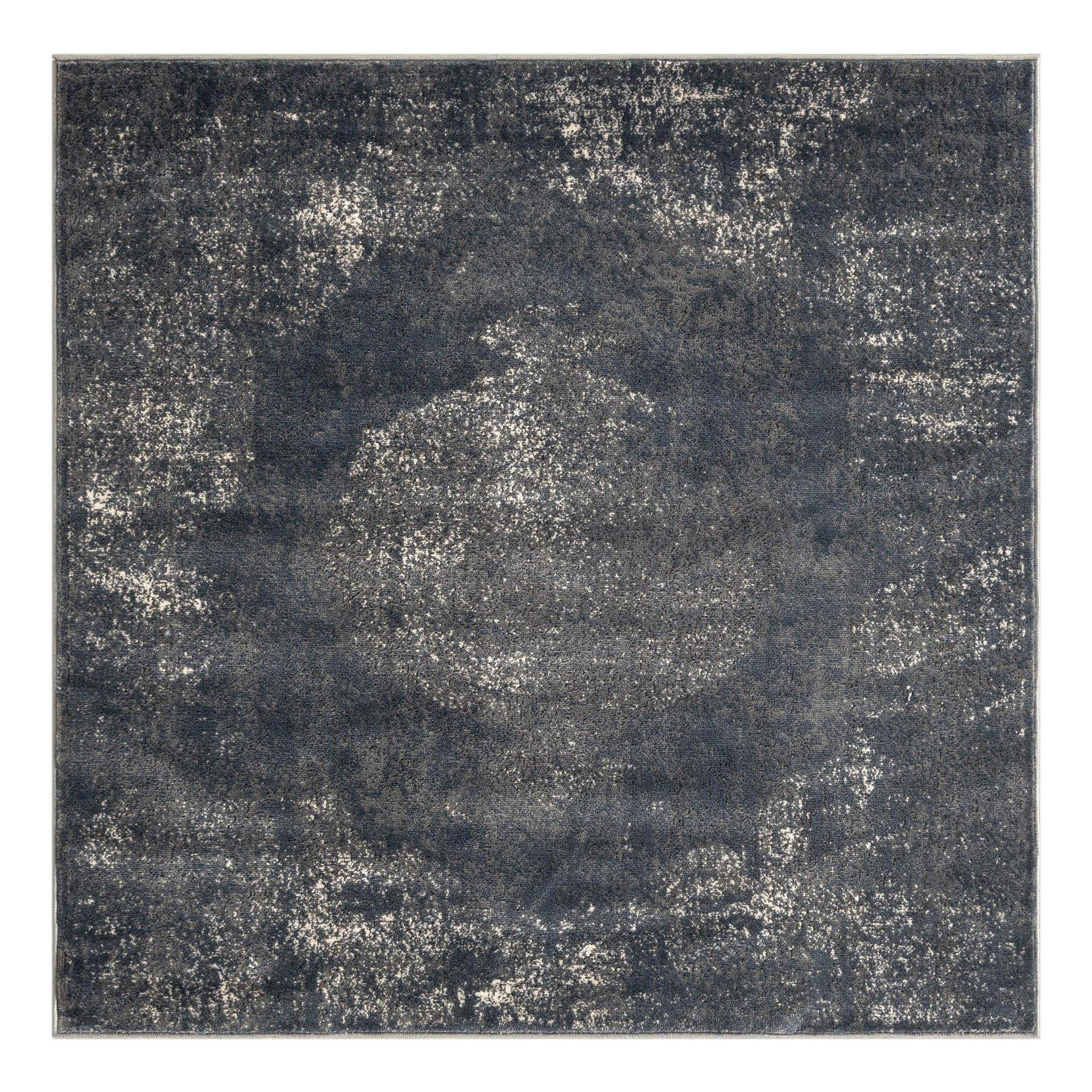 Unique Loom Portland Collection Area Rug - Woodburn (5' 3" Square Blue/Ivory)