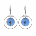 thumbnail image 1 of Nail Structure Art Deco Fashion Earrings Dangle Hoop Jewelry Drop Circle, 1 of 3