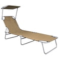 thumbnail image 3 of Suitable for Outdoor,Lawn,Courtyard,Beach,Sunbathing,Folding Sun Lounger with Taupe Aluminium, 3 of 7