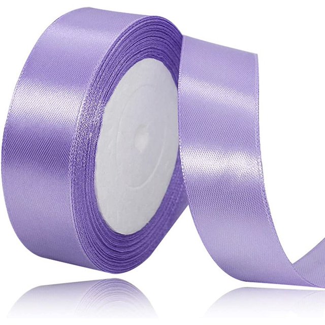 LAICAIW Solid Color Light Purple Satin Ribbon, 1 Inches x 25 Yards Fabric Satin Ribbon for Gift Wrapping, Crafts, Hair Bows Making, Wreath, Wedding Party Decoration and Other Sewing Projects