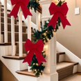 thumbnail image 5 of Large Christmas Bow, 1PCS Plush Giant Bow with Long Streamers Huge, 28x43cm Xmas Tree Red Bows Outdoor Indoor for Garland Wreath, Stairs, Door, Fireplace, Railing, Porch,Wedding, Party, 5 of 8