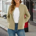 thumbnail image 2 of Duoif Womens Jacket, Women's Jacket Casual Coat Zip up Outerwear Windbreaker with Pockets Jackets for Women Khaki XL, 2 of 9
