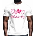 thumbnail image 2 of Camisetas para hombre, camiseta de algodón con cuello redondo y corazón rosa de San Valentín, manga corta para hombre, con letras Love Hearts., 2 of 8