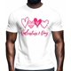 thumbnail image 2 of Camisetas para hombre, camiseta de algodón con cuello redondo y corazón rosa de San Valentín, manga corta para hombre, con letras Love Hearts., 2 of 8