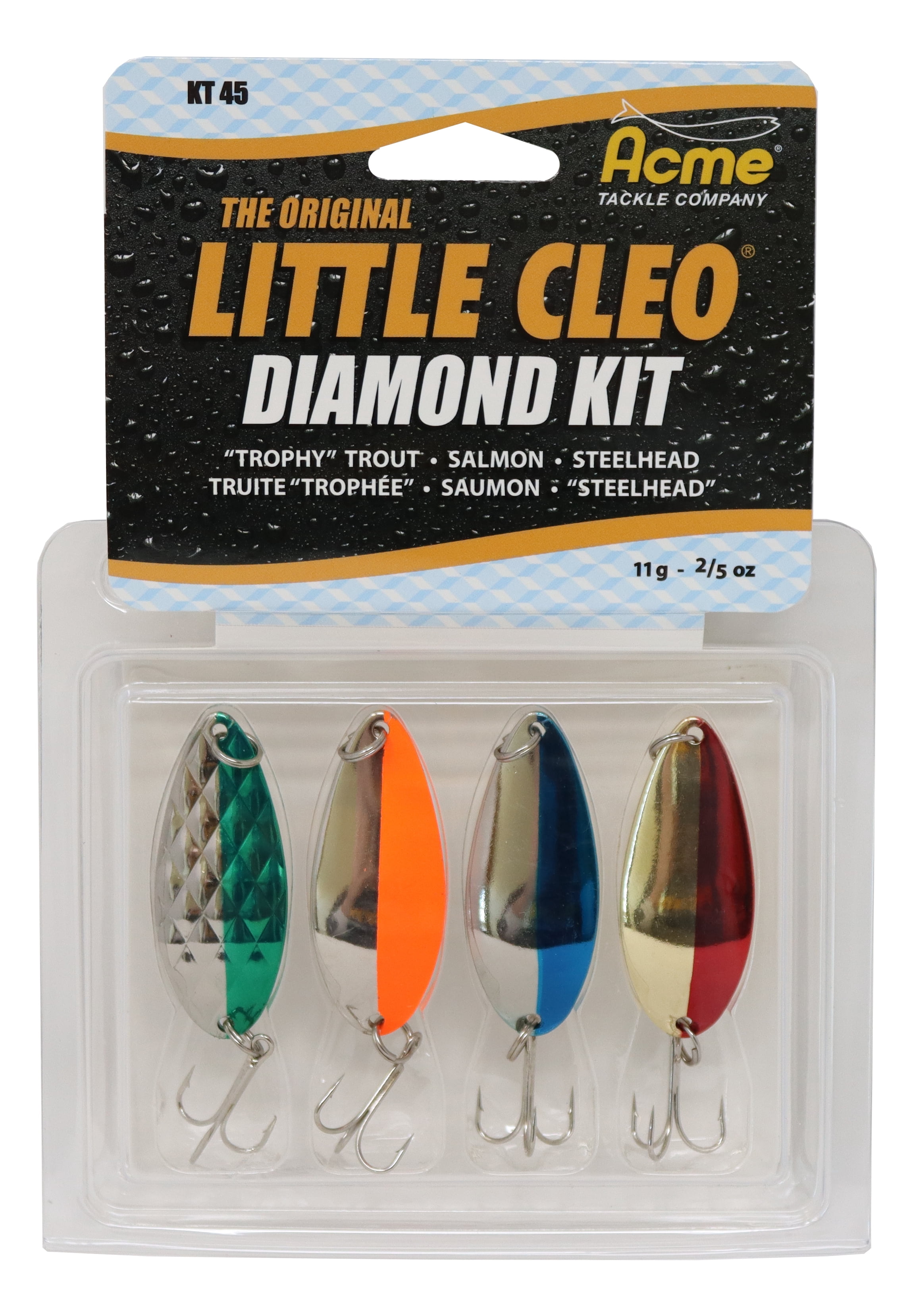 Acme Tackle Little Cleo Diamond Fishing Spoon Kit 4pk 2/5 oz.