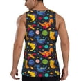 thumbnail image 3 of Easygdp Dinosaurs in Space Men's Tank Top, Sleeveless Muscle T Shirts, Breathable, Quick-Dry, Loose for Gym, Running, Fitness - 4X-Large, 3 of 9
