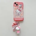 thumbnail image 1 of Funda de teléfono para Iphone 11 12 13 14 Pro Max Lovely 3d Cartoon Hello Kitty Kuromi Melody Design Tpu cubierta de teléfono móvil con colgante, 1 of 4